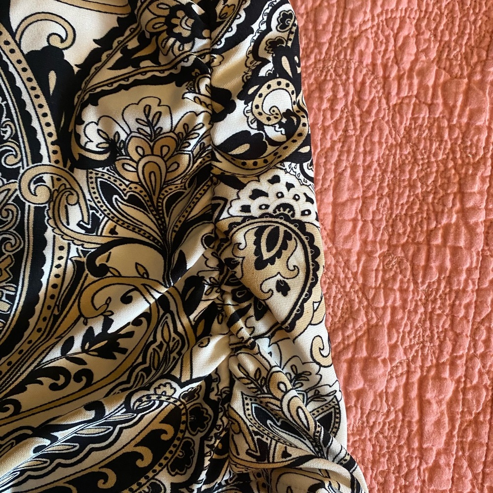 Carmen Marc Valvo strapless swimsuit. paisley with black rhinestones siz… - Picture 7 of 8
